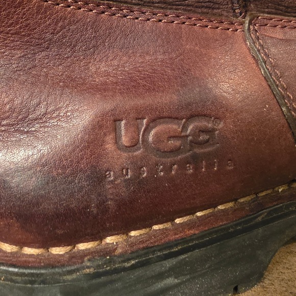 Vintage UGG Australia Men Merrick Brown Leather Suede Shearling Boots 5143 Sz 15